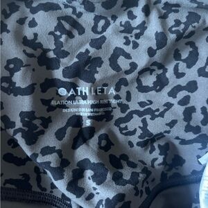 Athleta Gray Leopard High Rise Tights size small
